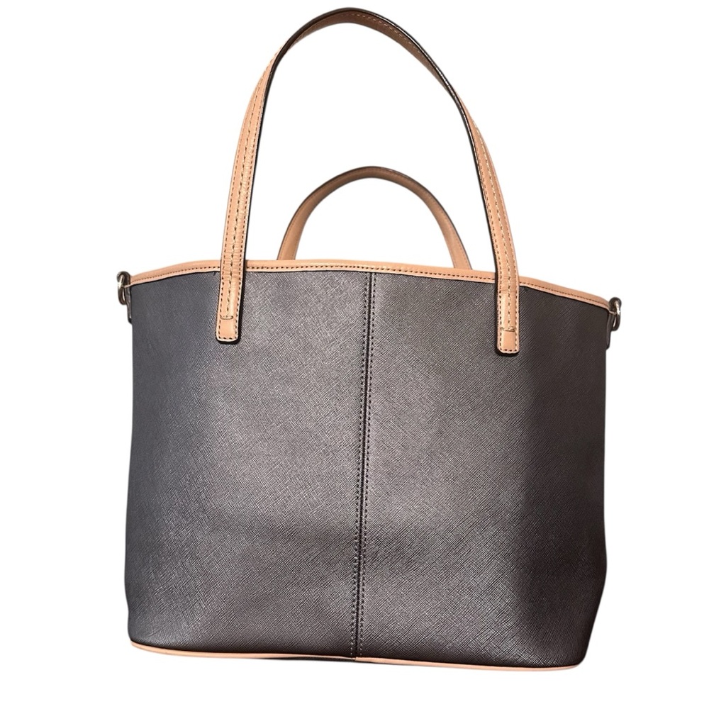 Coach Pewter and Tan Women's Tote Bag with Optional Removable Cross Body Strap - Picture 2 of 9